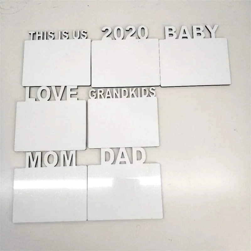 2pcs/lot Free shipping Sublimation Blanks MDF Photo Plate Tag Printing Sublimation Ink Transfer Print DIY Gift