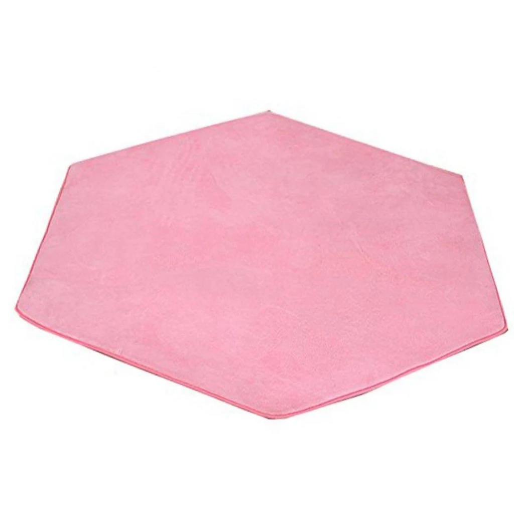  Soft Area Rug for Kids Room Children Room Girls Room Nursery Room Decor (Pink, Hexagon Shaped)