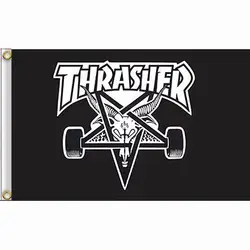 Thrasher雑誌スケートボードロゴ矩形フラグ3x5ftスラッシャープレミアム品質耐久性のある材料家の屋外屋内装飾 Flags Banners Accessories Aliexpress