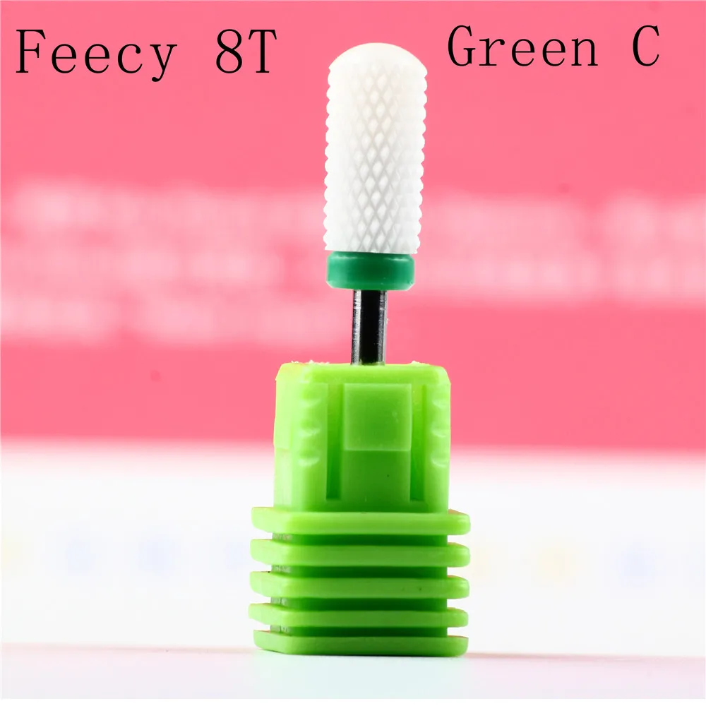 Фреза для маникюра, фреза для ногтей, фреза для педикюра, фреза для ногтей, фреза для дизайна ногтей, керамическая фреза для маникюра - Цвет: Feecy 8T green C