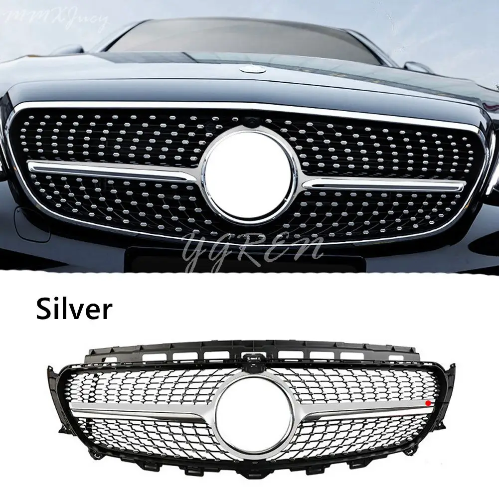 Черная Алмазная решетка решетки для Mercedes Benz E-Class W213 E300 E43 AMG