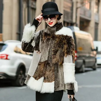 

Natural Fur Coat Female Winter 100% Wool Shearing Jacket Women Clothes 2020 Korean Vintage Double Faced Fur Coat Tops Hiver 0102