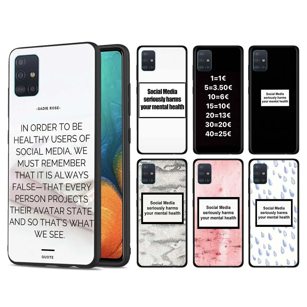 

Phone Case for Samsung Galaxy A50 A70 A51 A71 A10 A20 A10e A20s A30 A40 A60 A21s A31 A41 Soft Cover Social Media Cases