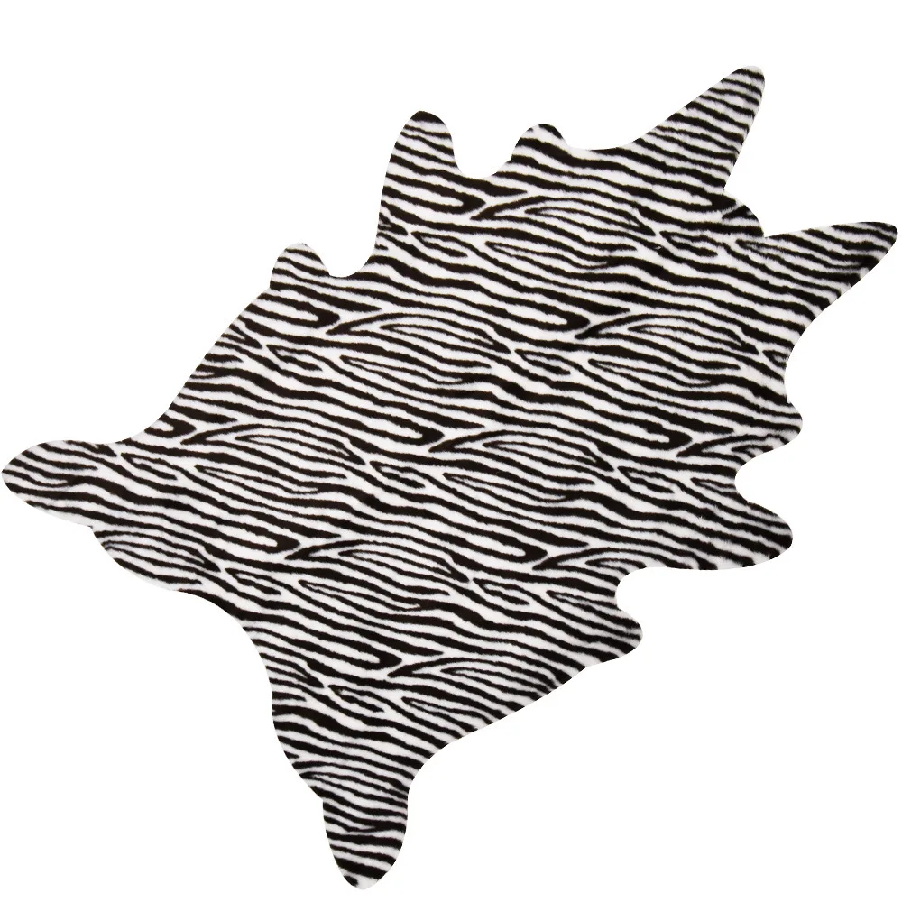 Полосатый коврик с принтом зебры из воловьей кожи, искусственная кожа, нескользящий мат 110X150 см, Имитация животных, ковер для дома