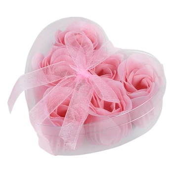 

6 Pcs Light Pink Decorative Fragrant Rose Bud Petal Soap Wedding Favor