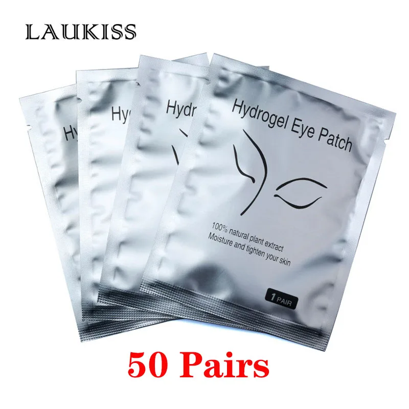50pairs 25/100 пар/партия, гидрогелевые патчи для наращивания ресниц, подушечки для ресниц, серебристые, под глазами, нетканый макияж, все строительные ресницы - Цвет: 50pairs