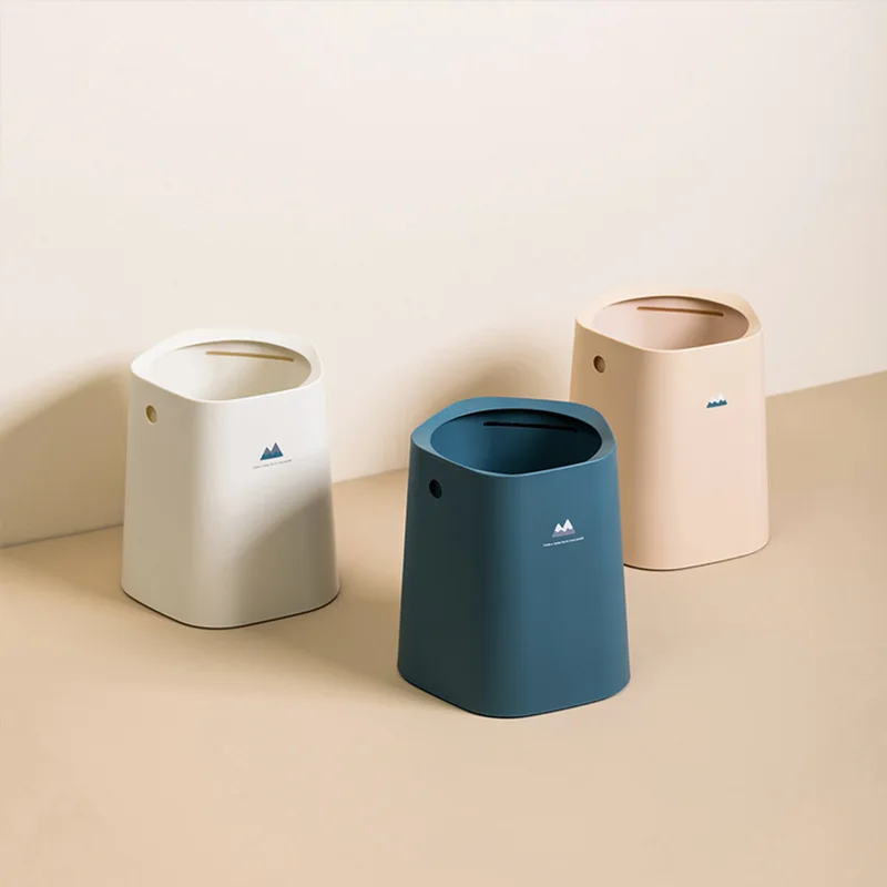 

Fashion Home Kitchen Trash Bin Recycle Can Mini Plastic Storage Bucket with Garbage Bag Storage Box Back of Door Cabinet Dustbin