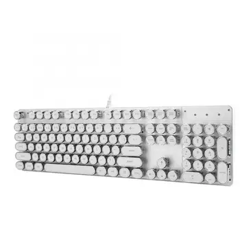 

Mini bluetooth keyboard 900-5 White Mechanical Keyboard with Retro Round Cap Computer Parts keyboard