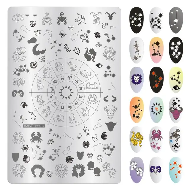 Big Size 9.5*14.5cm Nail Stamping Plates Flower/geometric shaped nail art template for DIY nail art decoration plate tools PLUS12