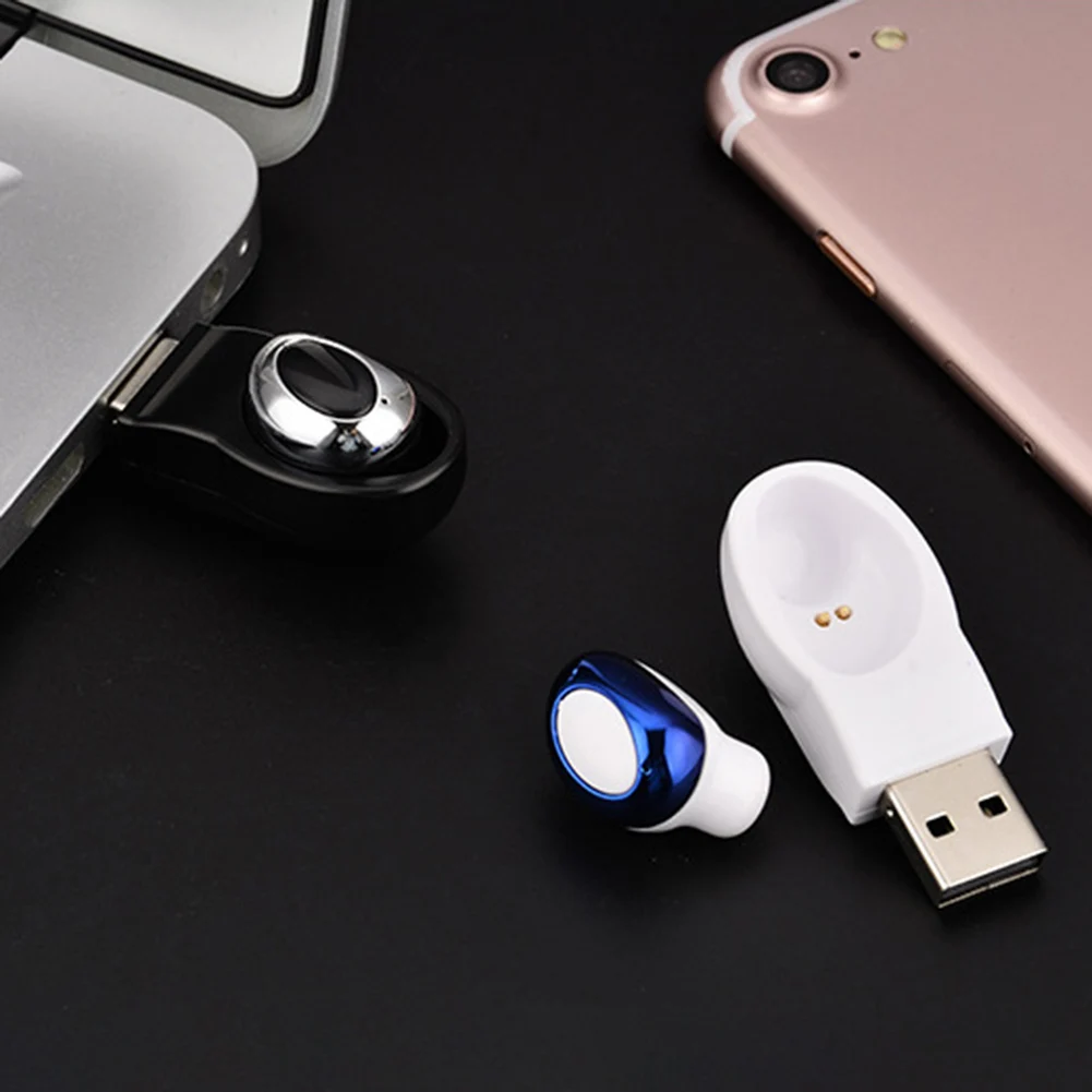 Мини односторонний стерео беспроводной Bluetooth 4,1 наушники магнитное зарядное устройство USB док-станция с микрофоном