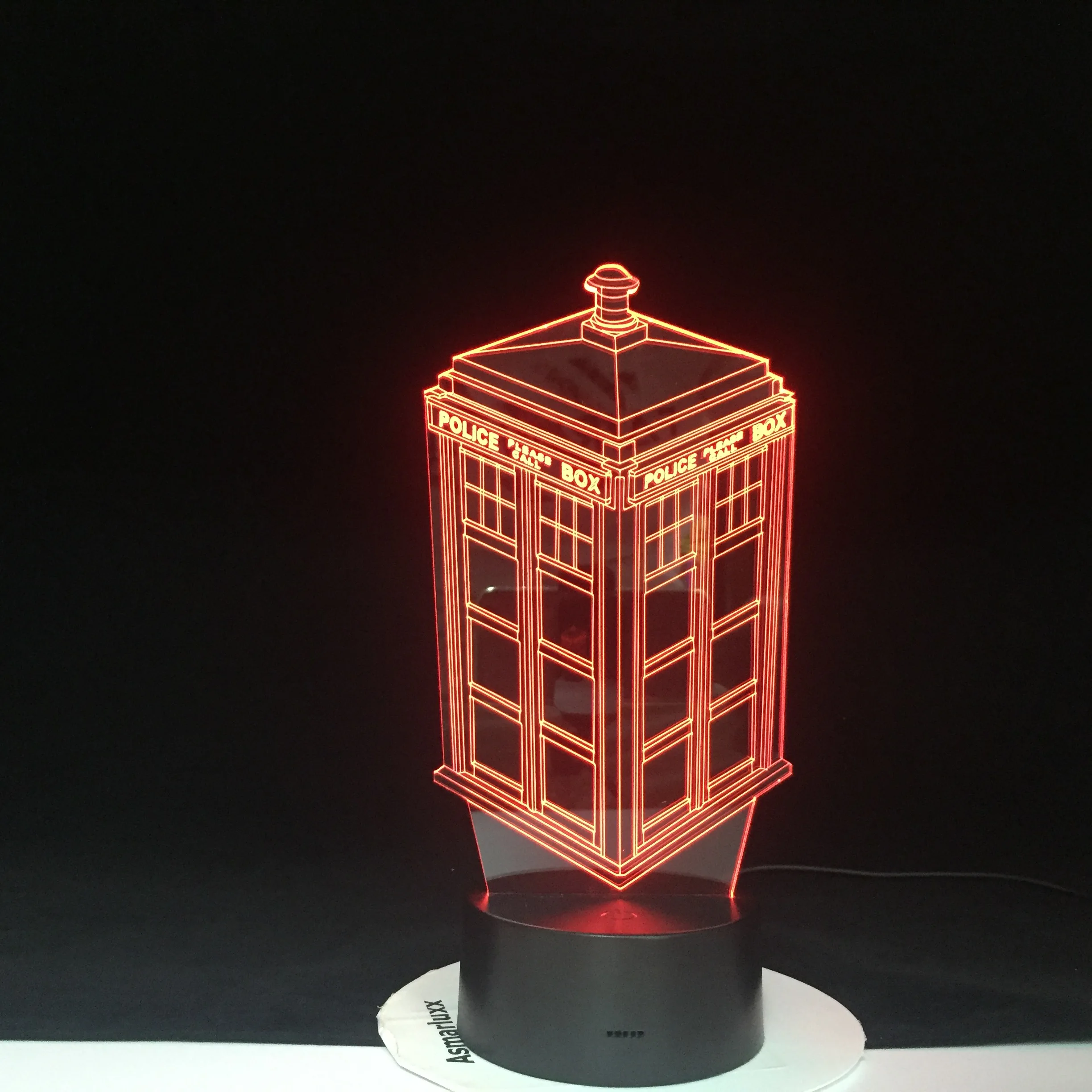 7 цветов, сменная лампа, Доктор Кто, Полицейская коробка, 3D лампа, акриловый светодиодный USB Настольный светильник, разноцветный Bulbing светильник, подарок для детей