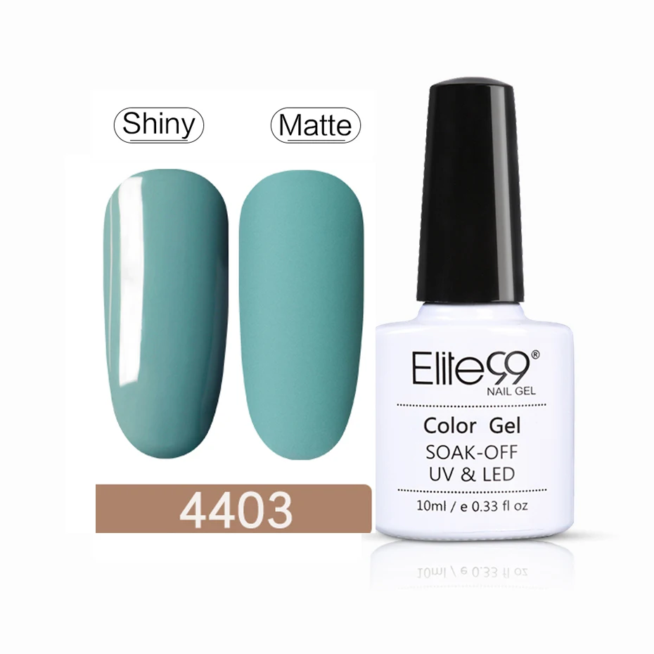 4403 Elite99 10ml Matte Top Coat Color UV Gel Nail Polish Gray Series Semi Permanent Soak Off UV Gel Varnish DIY Nail Art Gel Paint - Цвет: 4403