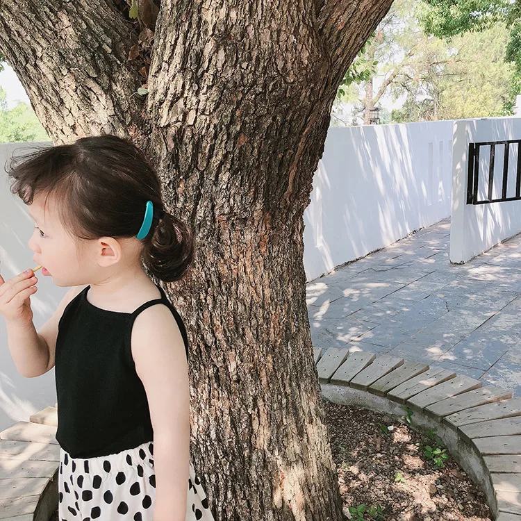 Summer Cute Girls Cotton Sleeveless Slipping Tops Kids All-match Casual T Shirts Clothes