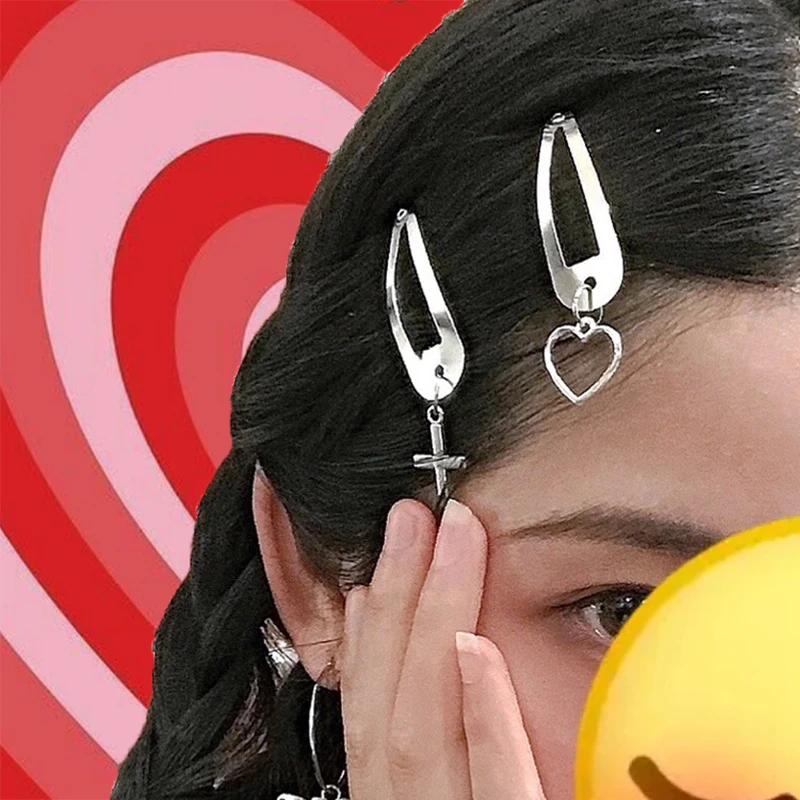 Goth Cross Moon Heart Hair | Goth Hair Clips Harajuku | Metal Hair  Accessories - Hair - Aliexpress