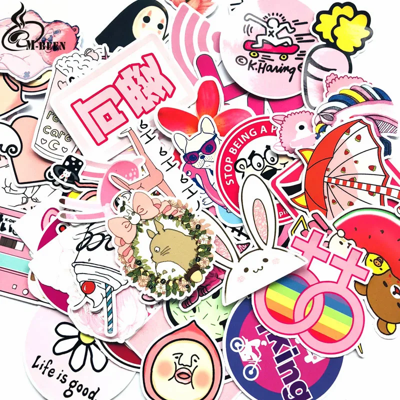 

50PCS kawaii vsco girl pink stickers Unicorn cute hydro flask Stickers Laptop Suitcase Skateboard Sticker pack waterproof