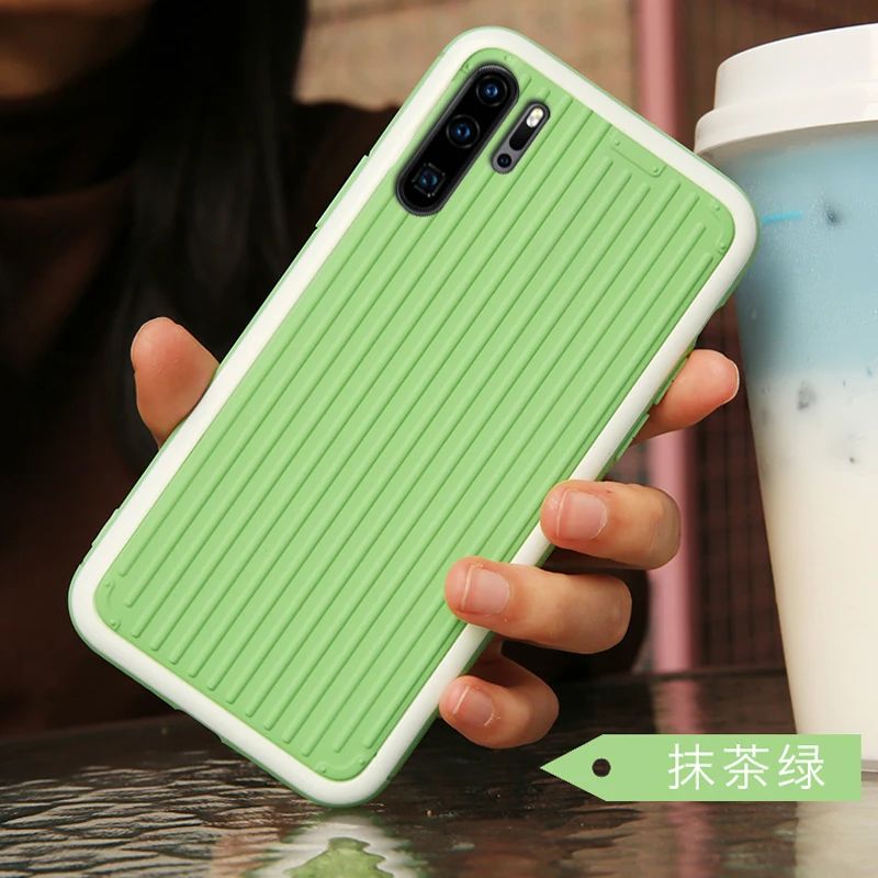 Изогнутый чехол для костюма, чехол, чехол, для HuaWei P30 Lite P30pro Pro Nova 4E, жесткий силиконовый 3D роскошный чехол для задней панели телефона s - Цвет: green