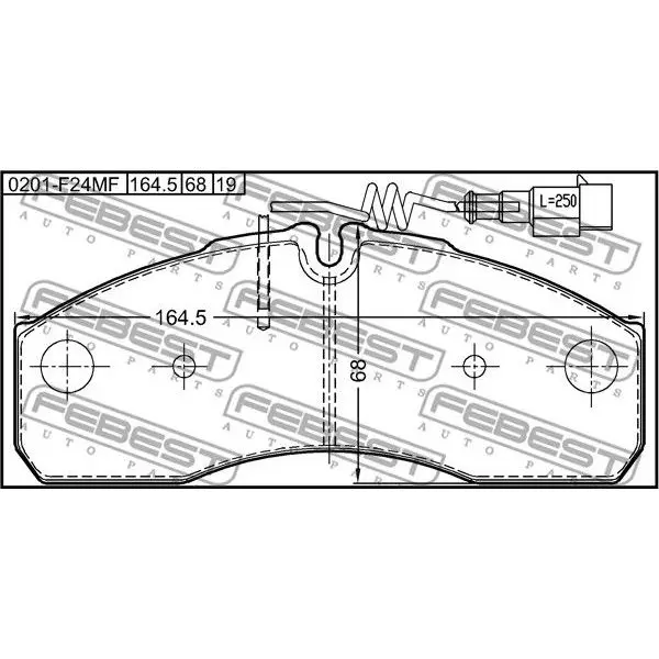 Колодки пер. компл. NISSAN CABSTAR F24M 2006.09- [EL] FEBEST 020