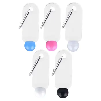 

5Pcs 30ml Travel Plastic Clear Keychain Bottles Round Cap Liquid Emulsion Plastic Bottle (White, Black, Transparent, Blue, Pink)