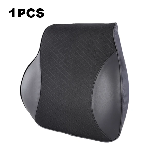 1PC Lumbar Автомобильная подушка из пены памяти, теплая дышащая подушка для шеи, Кожаная подушка для поясницы, универсальная подушка под спину, автомобильные аксессуары - Цвет: 1PC Lumbar