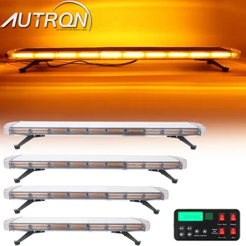 

41" 47" 65" Strobe Light Bar LED COB Warning Emergency Signal Safety Tow Plow Truck Wrecker Roof Top Amber Yellow Full Size