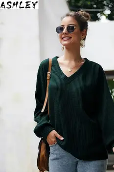 

large size Autumn women's sweater 4XL 5XL 6XL 7XL 8XL fashion solid color long sleeve sexy V-neck bust