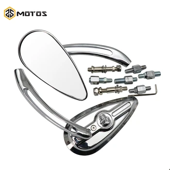 

ZS MOTOS Universal M10 M8 Skull Rear View Side Mirrors Motorcycle Accessories Rotatable Rearview Mirrors For Harley For Honda