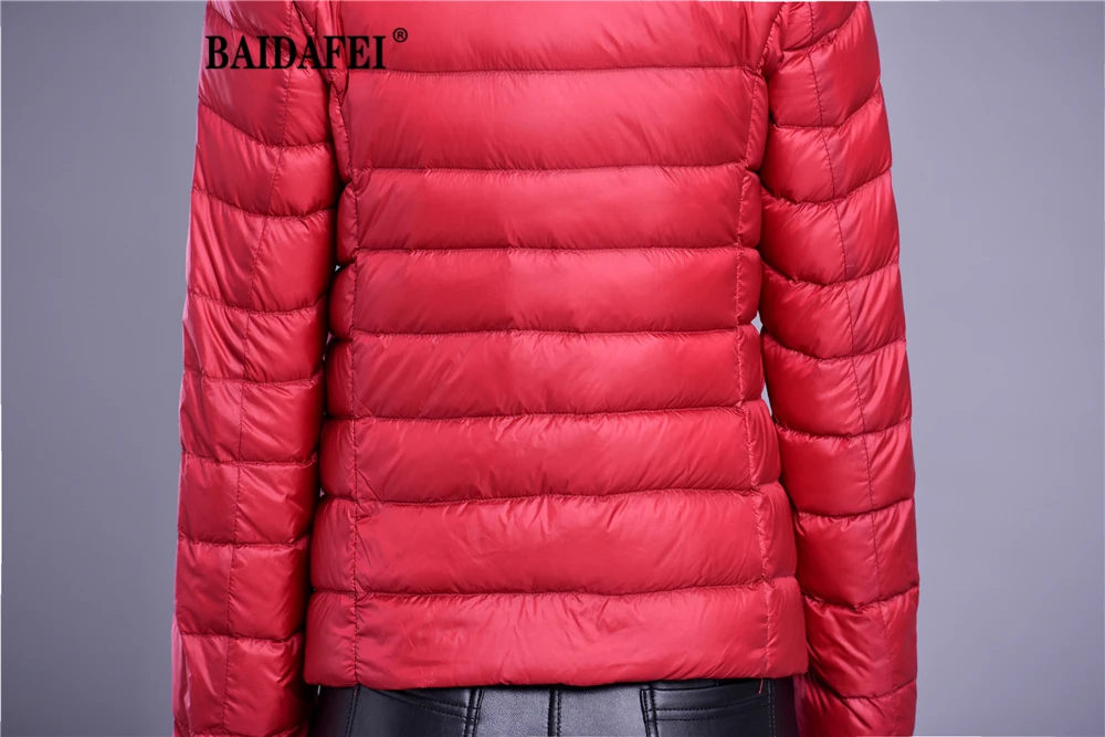 Women's Short Slim Fit Puffer Jacket 2023 New Spring Stand Collar Ultra Light Weight Portable Windproof White Duck Down Coat