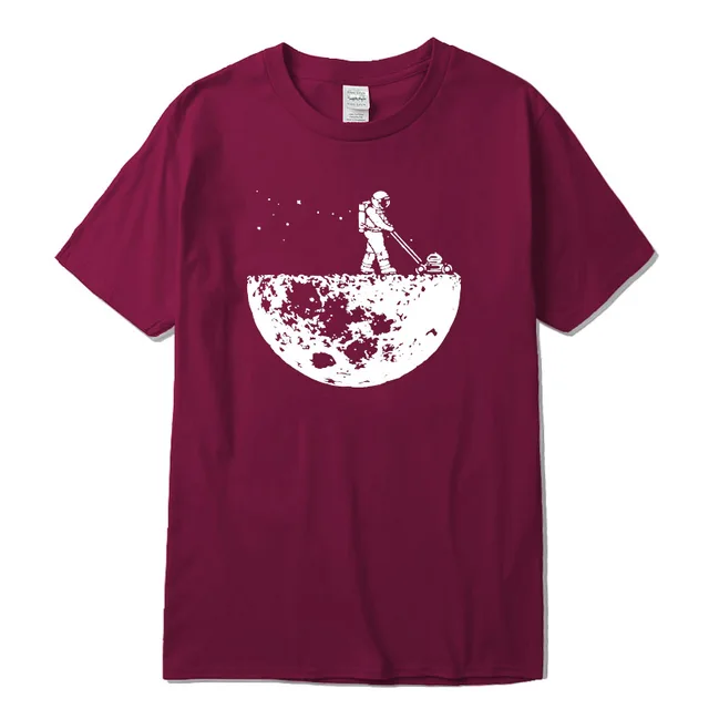 Highquality 100%cotton Lunar cleaner printing street style casual short sleeve men T shirt cool loose o-neck tshirt male t-shirt LS-2018220