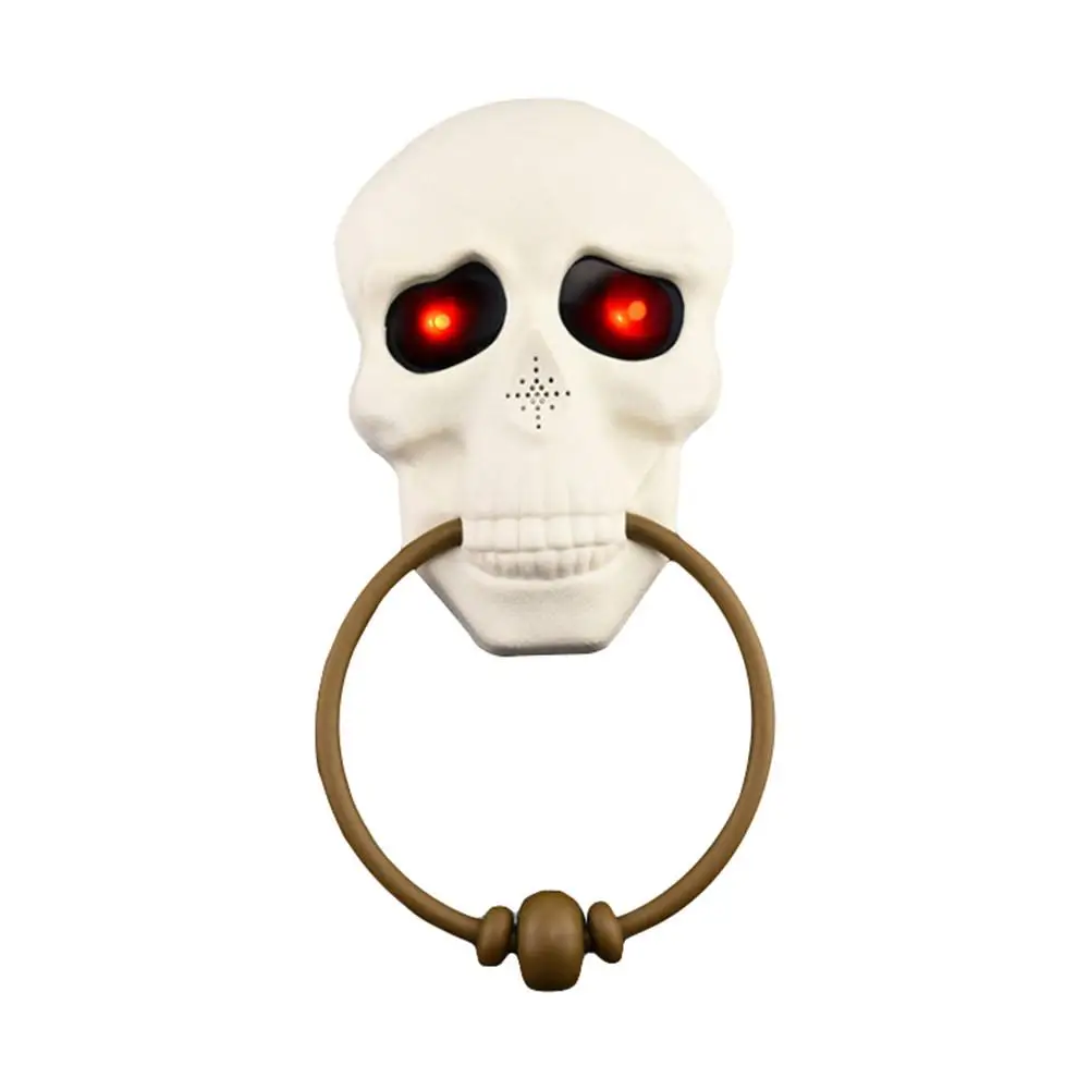 

Halloween Scary Skull Doorbell With Light-up Eyes Creepy Prop For Halloween Decoration Horror Halloween Props Party Decoration