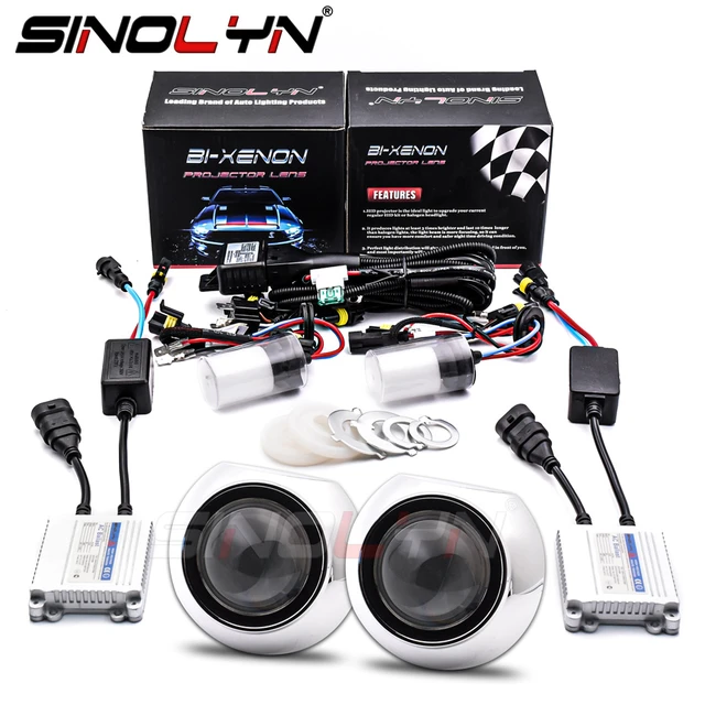 Sinolyn 2,5 Inch Bi Xenon 8,0 Projektor Objektiv Iris Full Kit Für Scheinwerfer  H7 H4 Linsen H1 HID Auto Lichter vorschaltgeräte Auto Zubehör - AliExpress