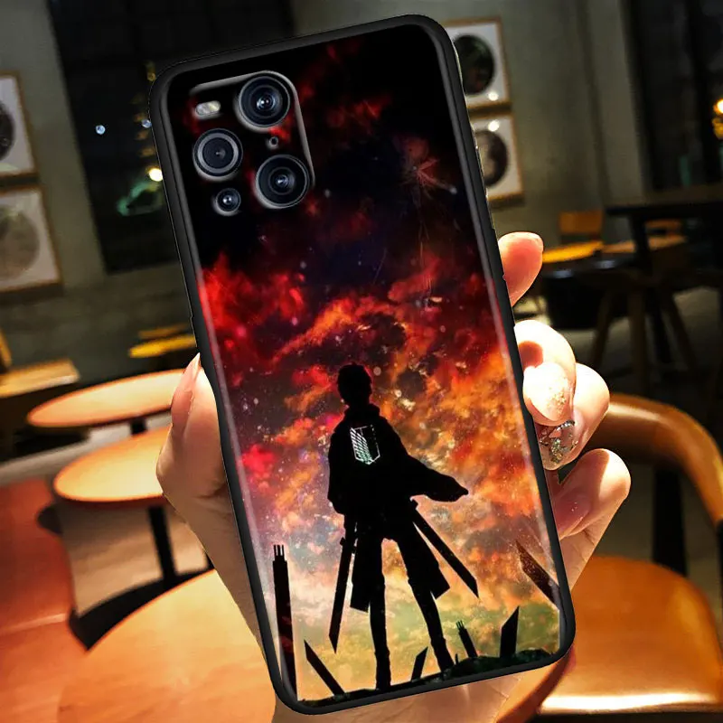 Japanese Anime Attack On Titan For OPPO Find X3 X2 Pro Neo F19 F15 F11 F9 F7 R17 R15 R9 5G Silicone Soft Black Phone Case cases for oppo phones