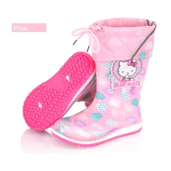 

Hello Kitten Unisex Children's Rain Boots Are Not Limited To Season Round Head Girls Rain Boots