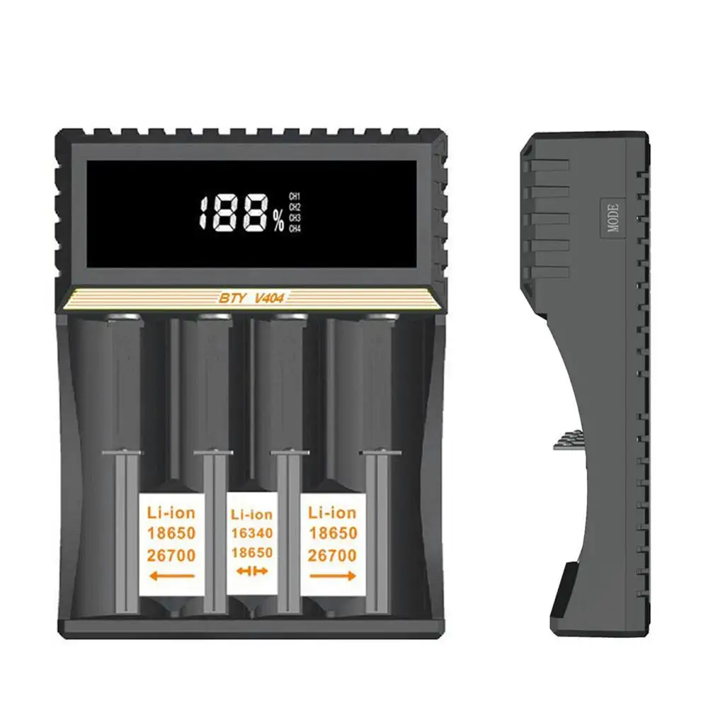 18650 зарядное устройство 3,7 V Универсальный USB 4 слота дисплей отдельно для 18650 26700 26650 перезаряжаемая литиевая батарея зарядное устройство