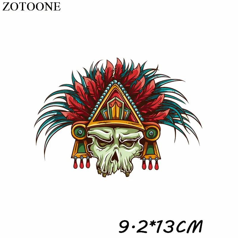 Индийские наклейки на одежду с черепом, железные нашивки, сделай сам, термопереводная нашивка для одежды, футболка для мальчиков и девочек, аппликация, украшение - Color: ZT0071