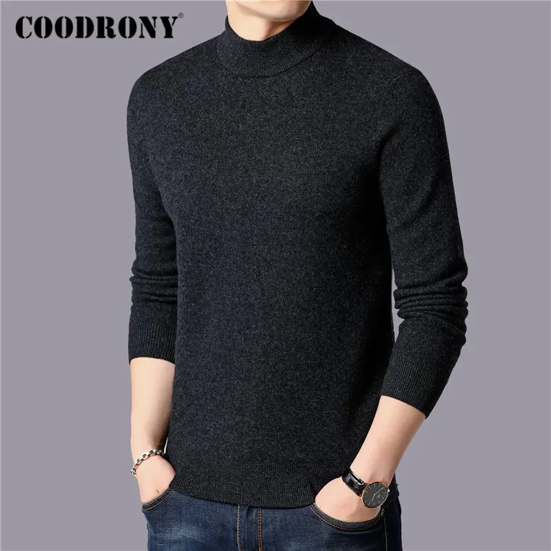 COODRONY Brand Sweater Men 100% Merino Wool Pullover Men Thick Warm Winter Turtleneck Sweaters Cashmere Casual Pull Homme 93028