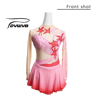 

Dvwvb Red figure skating dress women's figure skating competition dress long sleeves