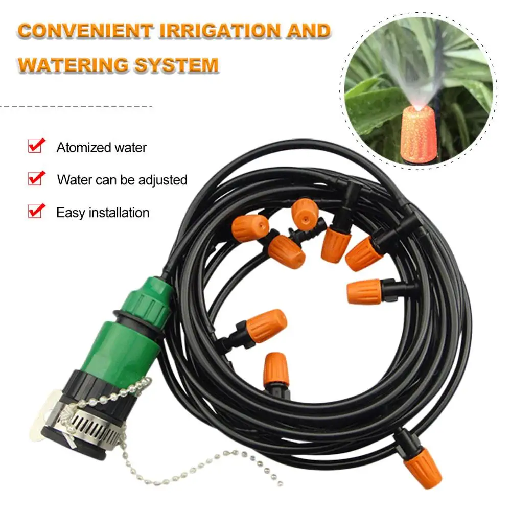 

10 meters and 10 nozzles Spray Nozzle for Watering Flowers Automatic Spray System Household Watering Spray