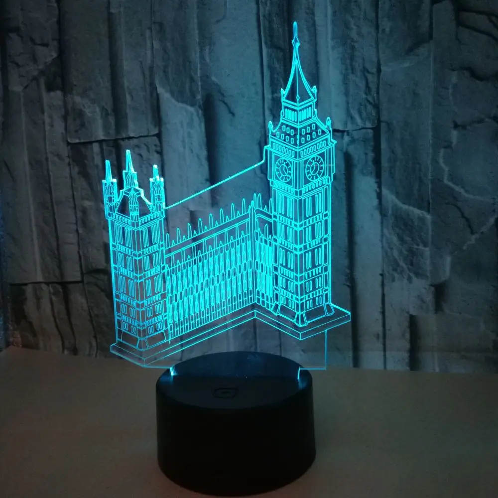 Светодиодный прикроватный ночник 3D в форме модели настольная лампа с Usb Биг Бен