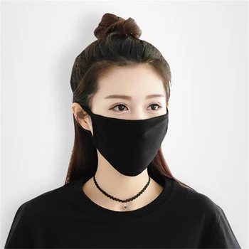 

Unisex Dustproof Windproof Mouth Mask Cotton Blend Men Women Breathable Mask Face Cover Black