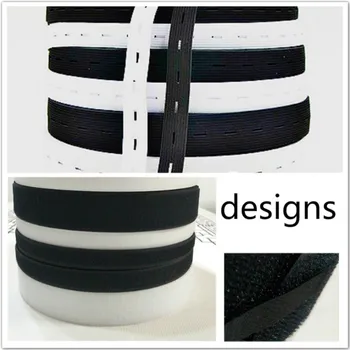 

25mm ADJUSTABLE Elastic Cord with hole/20mm Hook and Loop Fastener STICKER ROLL for SEWING Costumes Accessories DIY