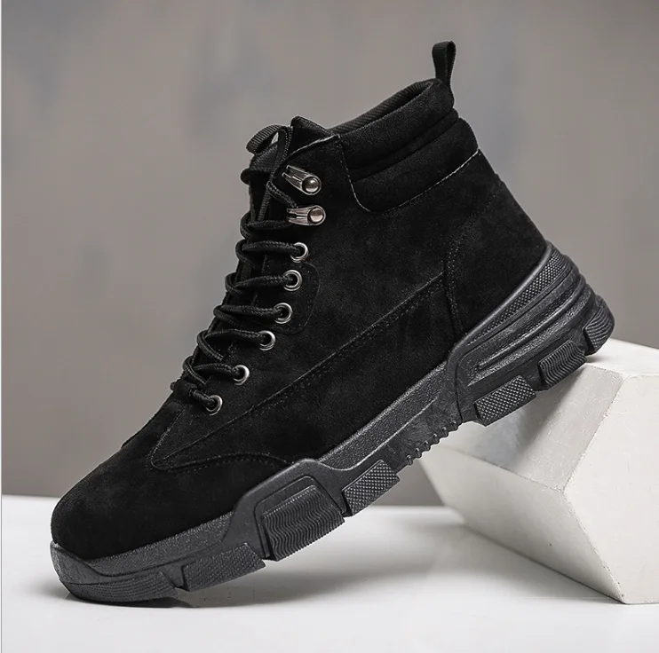 Autumn new Martin boots Korean version of the wild retro trend casual high shoes  keep warm men canvas tide shoes