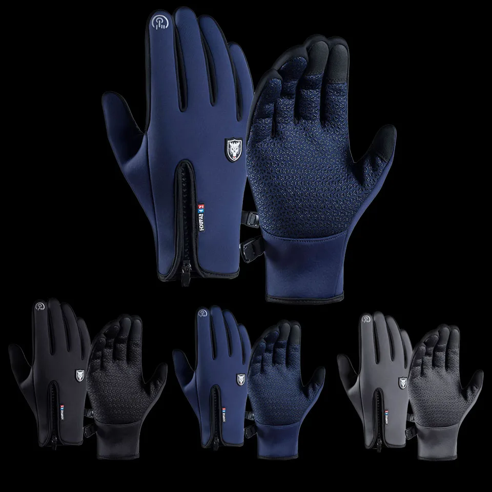 Ice Fishing Gloves Warm Full Fingers Waterproof Touchscreen Breathable Non Slip 