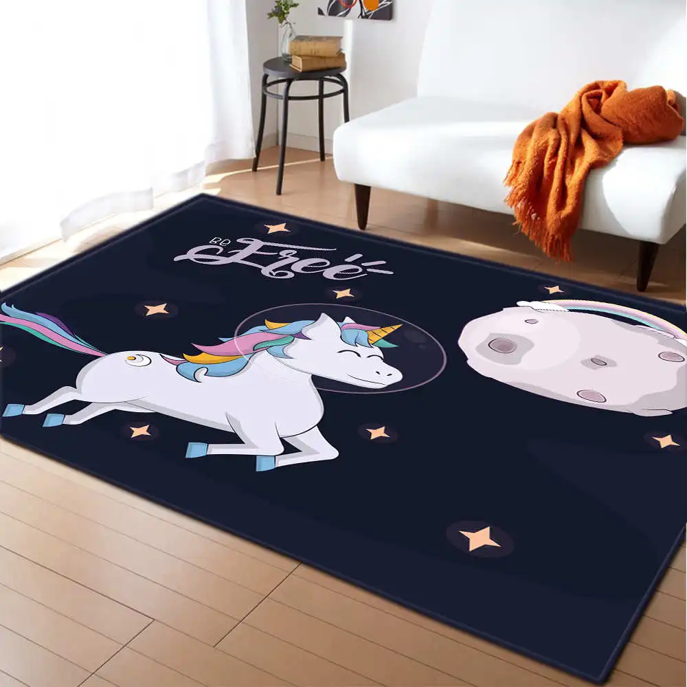 Cartoon Anti-slip Area Rug Kids Game Play Flannel Carpets Unicorn Girls Room Floor Baby Crawling Rugs Mat Carpet for Living Room - Цвет: No-5