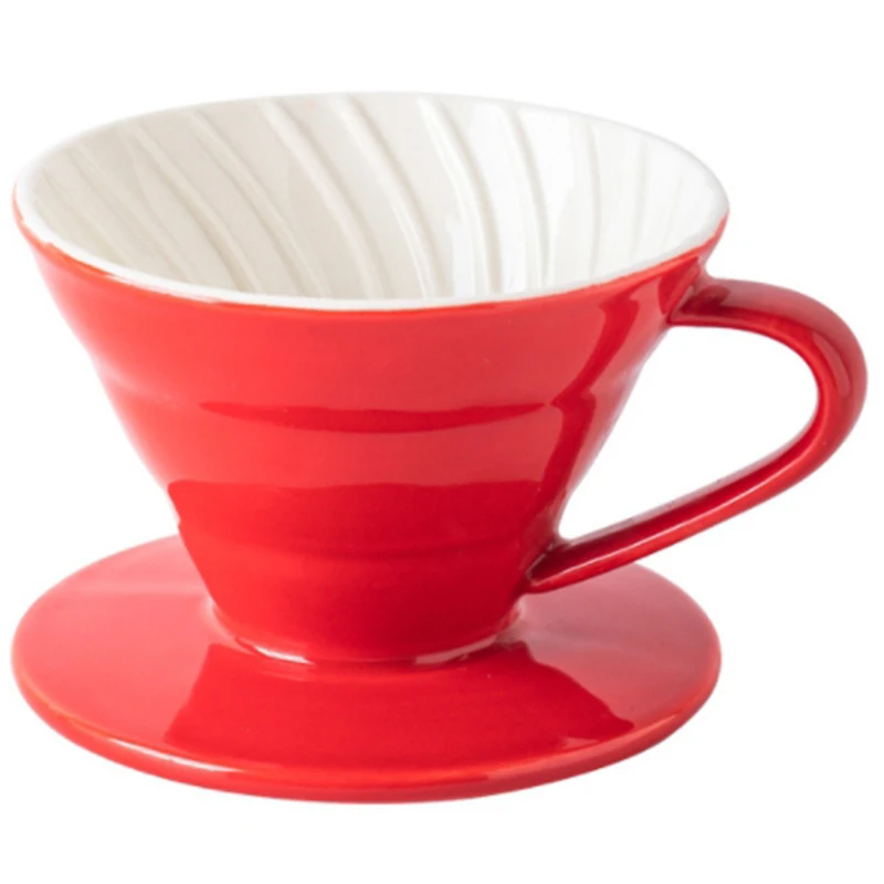 Colorful Coffee Maker Screw Thread Inside Ceramic Coffee Dripper Coffee Brewer Drip Cup for 1-2 People