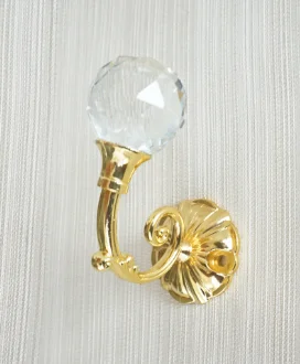 Gold Классический хрустальный стеклянный шар, настенные крючки, винтажный цинковый сплав, вешалка для ключей, золото, серебро, медь, бронза, шикарный крючок для хранения ванной комнаты - Цвет: Gold