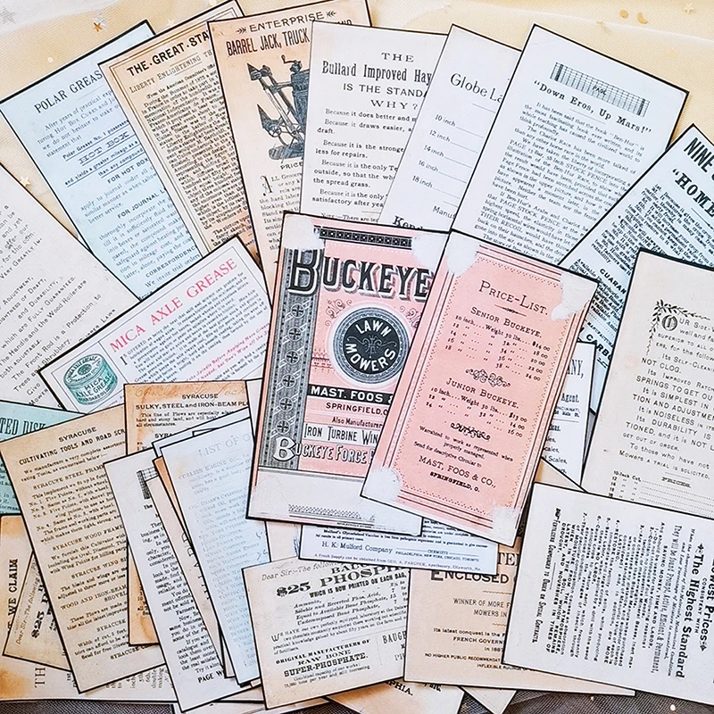 32Pcs Vintage English Newspaper Label Sticker DIY Craft Scrapbooking Album Junk Journal Happy Planner Decorative Stickers