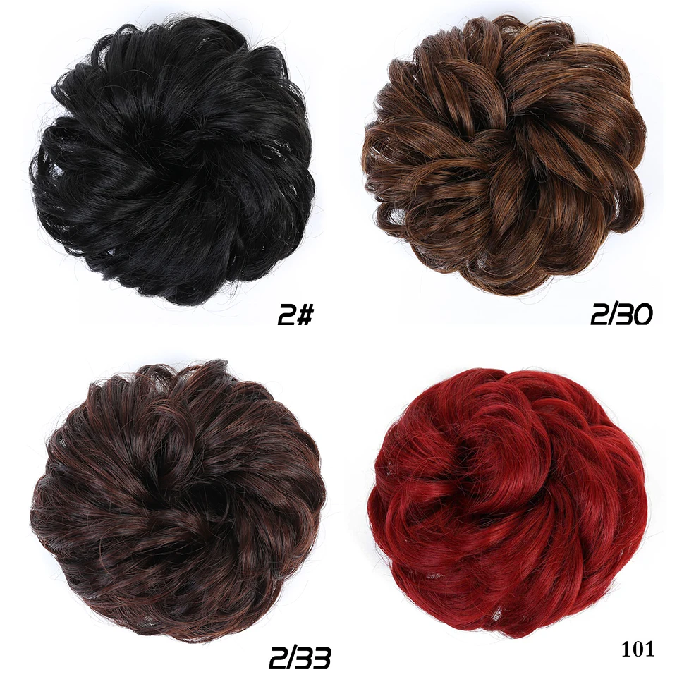 Multi Color Optional Chignon Curly Fake Hair Bun Ponytail