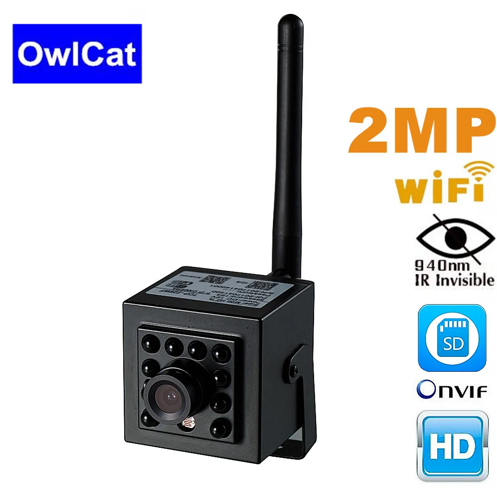 OwCat мини 1080P IP камера WiFi Беспроводная CCTV сетевая 940nm невидимая Светодиодная