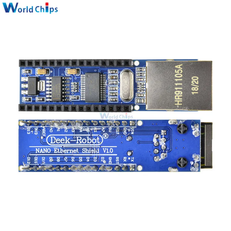 10 шт./лот Nano V3 Ethernet щит ENC28J60 микрочип HR911105A Ethernet веб-сервер плата модуль для Arduino Nano 3,0