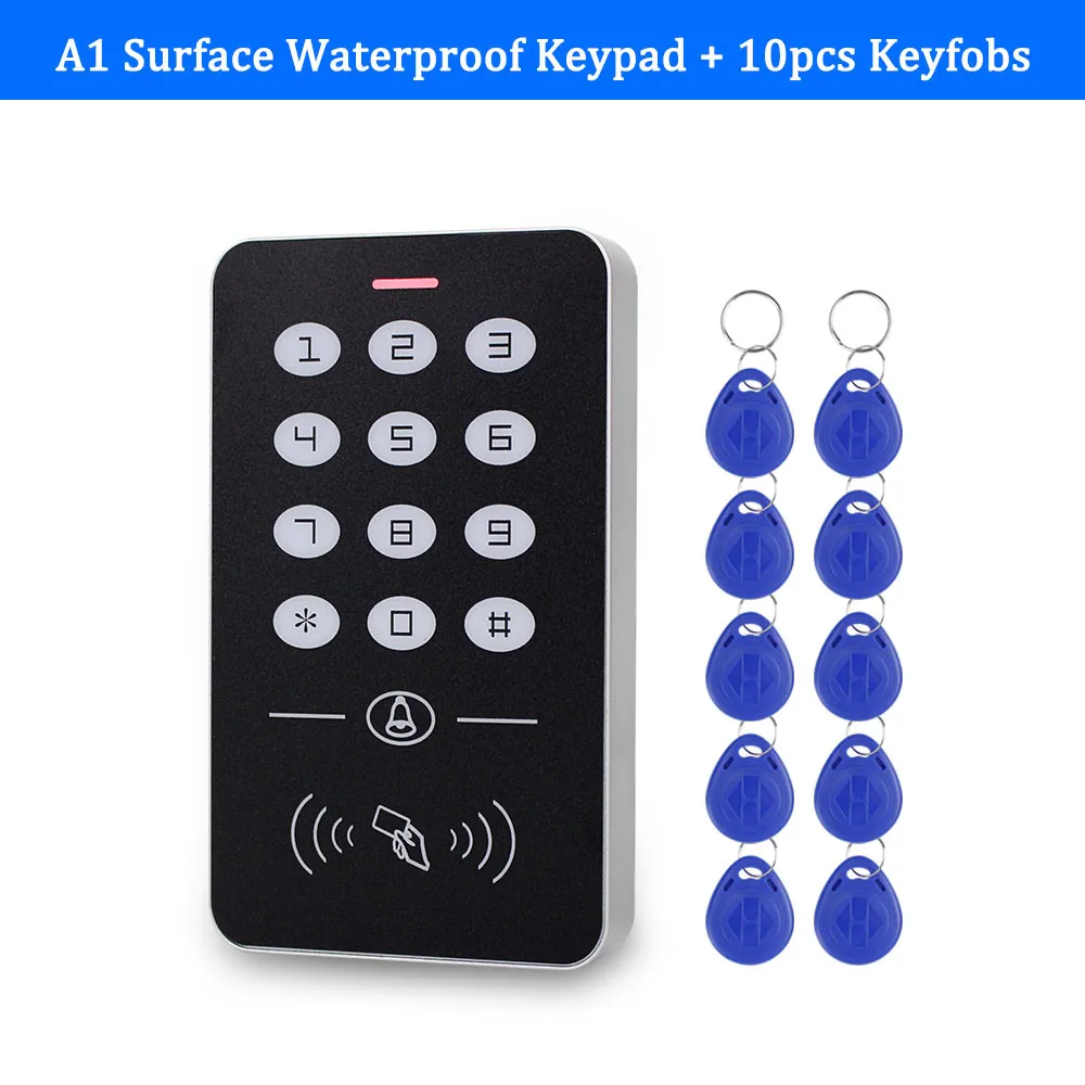 DC12V электронная клавиатура контроля доступа RFID считыватель карт контроль доступа Лер с дверной звонок подсветка для защелка для двери Система - Цвет: A1 with 10 Keys